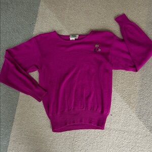 Jordan Marsh Vibrant Magenta Women's Sweater with Floral Embroidery
